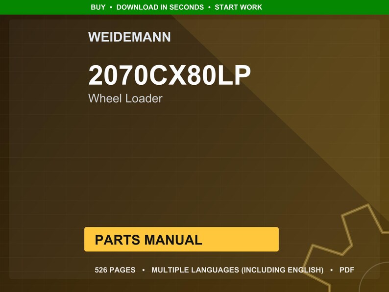 Weidemann 2070Cx80lp Wheel loader Parts Manual PDF | Illustrated Catalog | Instant Download image 1