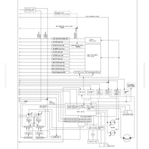 May include: Diagram of a machine's structure, function, and maintenance standards. The diagram includes text and symbols, with labels such as "Emergency stop drive switch" and "Travel PPC valve". The diagram is labeled "SEN00103-00".