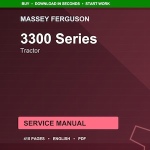 Massey ferguson 3300 Series Tractor Service Manual PDF | Workshop Repair | Instant Download image 1