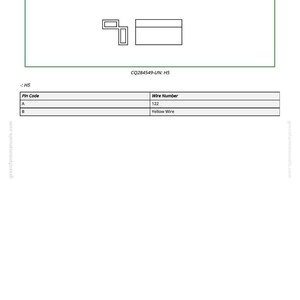 May include: Diagram of a flasher unit, labeled H05, with a green border and the text "H05 - Flasher." Includes a table with pin codes and wire numbers. The text "CQ284549-UN: H5" is also present.