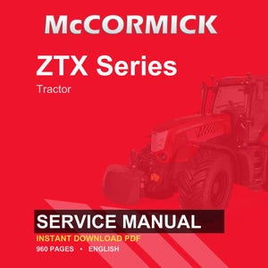 McCormick ZTX Series 230 260 290 Cummins Tractors Service Manual