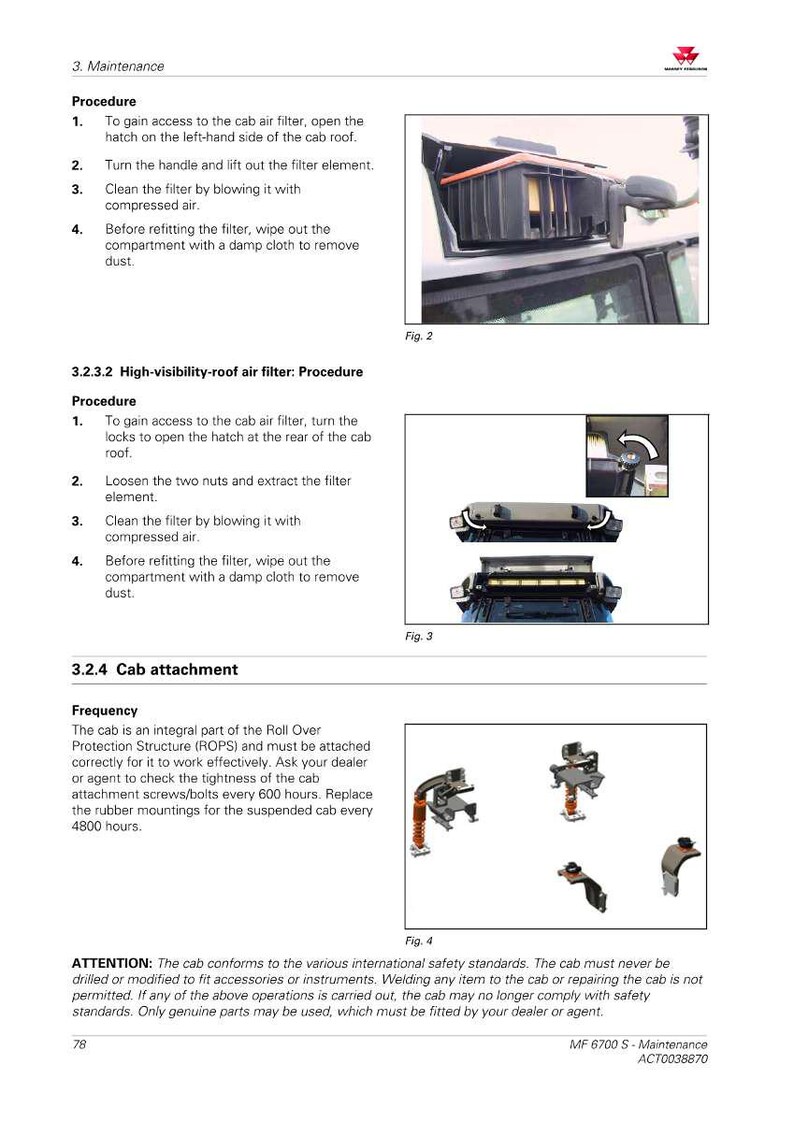 Manuale d'uso/guida per trattori Massey Ferguson serie 6700 S Dyna VT fase 2 MR 6713S 6718S in formato PDF / Download immediato immagine 5