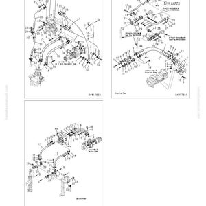 May include: Diagram of a hydraulic and mechanical system (H-mode) steering oil pressure group. The image is a technical illustration with various components, including pipes, valves, and pumps, labeled with numbers.