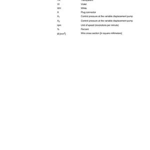 May include: A white repair manual page with the Weidemann logo. The page lists technical terms and their definitions, including "Welding point No. 1," "Black," "Transparent," and "Wire cross section [in square millimeters]."