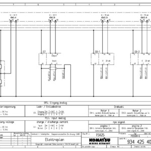 Peut inclure: Un sch&eacute;ma &eacute;lectrique d&eacute;taill&eacute; en noir et blanc, avec divers composants, lignes et &eacute;tiquettes. Le diagramme comprend du texte en anglais, tel que "battery voltage" et "rpm signal", et est probablement destin&eacute; &agrave; des applications industrielles ou d'ing&eacute;nierie.