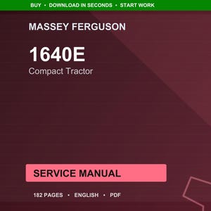 Massey ferguson 1640E Compacttractor Onderhoudshandleiding pdf | Werkplaatsreparatie | Direct downloaden afbeelding 1