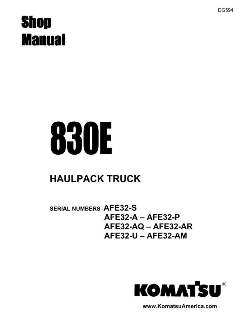 Komatsu 830E Haulpack Truck Service Manual Repair Workshop PDF Download image 3