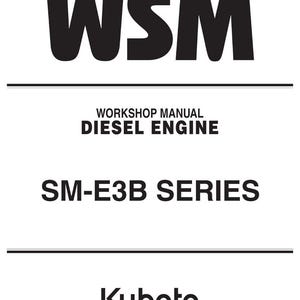 Kubota Sm e3b dieselmotor Verkstadshandbok PDF | Service och reparation | Direkt nedladdning bild 2