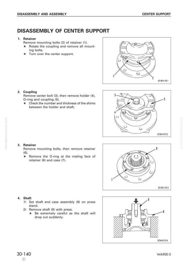 Komatsu WA900-3 Hjullastare Servicemanual Reparation Verkstad PDF bild 9