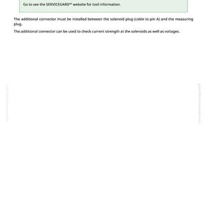 Pode incluir: Uma p&aacute;gina branca com texto detalhando as ferramentas necess&aacute;rias para um chicote de teste de solen&oacute;ide. O texto inclui uma nota, uma lista de ferramentas necess&aacute;rias e instru&ccedil;&otilde;es de uso. O texto tamb&eacute;m menciona o site SERVICEGARD.
