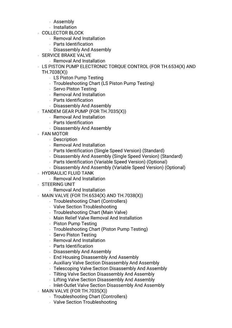 Massey ferguson Th 6534 7035 7038 stage 4 Telescopic handler Service Manual PDF | Workshop Repair | Instant Download image 5