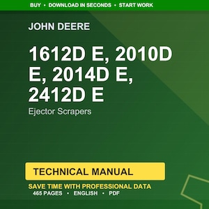 John Deere 1612D E, 2010D E, 2014D E, 2412D E Utkastarskrapor Teknisk manual Pdf | Direkt nedladdning bild 1