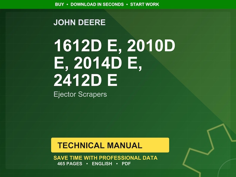 John Deere 1612D E, 2010D E, 2014D E, 2412D E Utkastarskrapor Teknisk manual Pdf | Direkt nedladdning bild 1