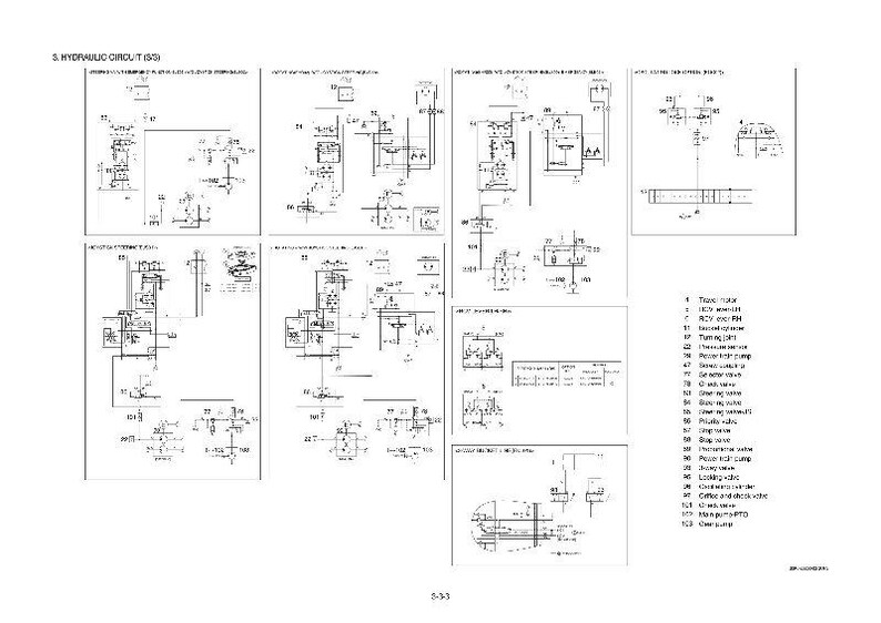 May include: A technical diagram of a hydraulic circuit, showing various components and symbols. The diagram is labelled with text and numbers, illustrating the system's flow and function. The image is in black and white.