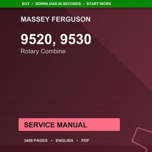 Massey Ferguson 9520 9530 rotortröska Servicemanual PDF | Verkstadsreparation | Direktnedladdning bild 1