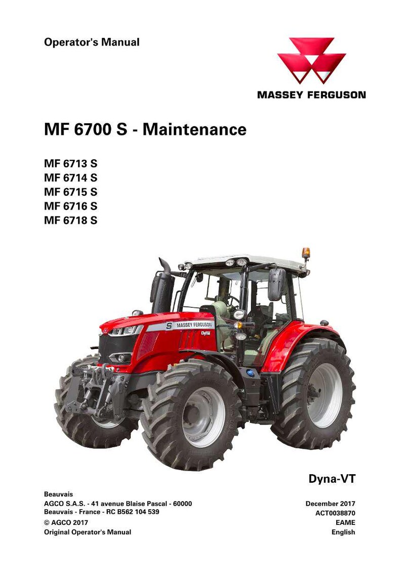 Manuale d'uso/guida per trattori Massey Ferguson serie 6700 S Dyna VT fase 2 MR 6713S 6718S in formato PDF / Download immediato immagine 2