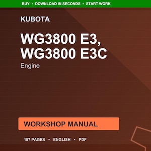 Kubota Wg3800 e3 e3c Engine Workshop Manual PDF | Service Repair | Instant Download image 1