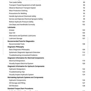 May include: A page from a manual with a table of contents. The text includes safety instructions, diagnostic information, and procedures for equipment maintenance. The page number is 3.
