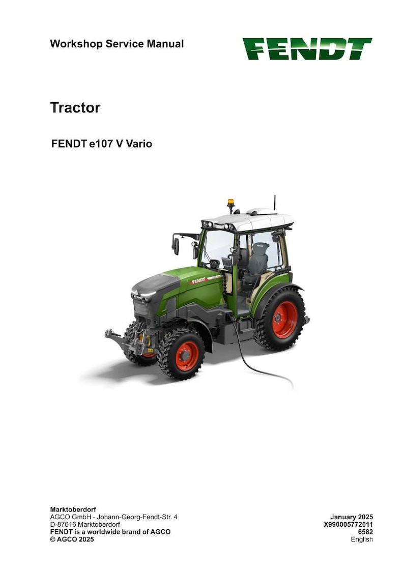 Fendt E100v vario Tractor Workshop Manual PDF | Service Repair | Instant Download image 2