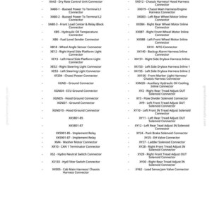 May include: A detailed legend of electrical connectors, including CAN, ECU, and various harness connectors. The text is in black font on a white background. The document includes a list of connectors with their descriptions.