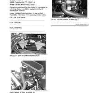 Puede incluir: Hoja de identificaci&oacute;n de producto en blanco y negro para Greens Mowers. Incluye diagramas de componentes del motor y espacios para registrar la fecha de compra, el nombre del distribuidor y el n&uacute;mero de tel&eacute;fono. Medidas en m&eacute;trico.