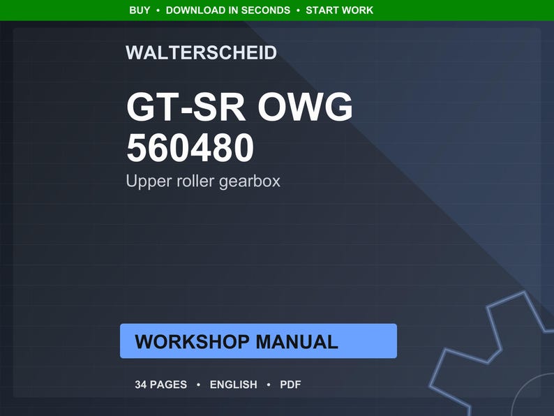 Manual de taller en PDF / Servicio y reparación / Descarga instantánea de la caja de engranajes del rodillo superior Walterscheid GT-SR OWG 560480 imagen 1