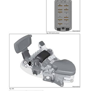 May include: Diagram of a tractor's electrical system, including a transmission control lever and armrest module. The image also shows a switch pinout with numbered positions. The Fendt logo is visible.