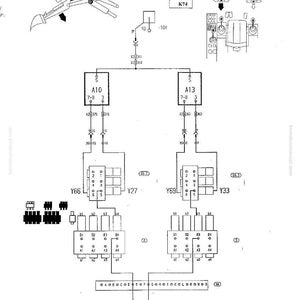 K&ouml;nnte beinhalten: Diagramm eines hydraulischen Systems im Betrieb, mit beschrifteten Komponenten wie A10, A13, Y66, Y69 und Y27. Das Diagramm enth&auml;lt Text wie "Kapitel 6.2" und "Seite 32".