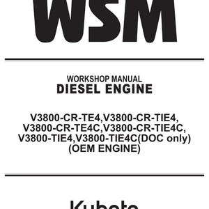 Kubota V3800 cr Dieselmotor Werkstatt-Handbuch PDF | Service Reparatur | Sofort Download Bild 2