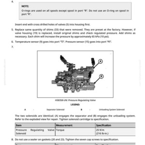 Peut inclure: Sch&eacute;ma d'une soupape de r&eacute;gulation de pression, &eacute;tiquet&eacute;e H58358-UN, avec une l&eacute;gende et des sp&eacute;cifications. L'image comprend des instructions de d&eacute;montage, d'assemblage et de r&eacute;paration, avec des sp&eacute;cifications de couple de 25 N'm (216 lb-in.).