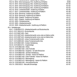 May include: A detailed table of contents in German, listing various vehicle components and their corresponding page numbers. The document includes sections on lighting, wiring, and climate control, with specific part numbers and descriptions.