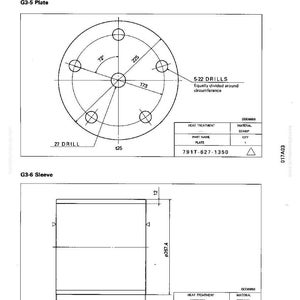 May include: Technical drawing of a G3-5 plate and a G3-6 sleeve. The plate is circular with six holes and measurements in millimeters. The sleeve is rectangular with dimensions of 250mm x 12mm and a diameter of 267.4mm.