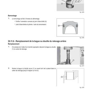 Op de afbeelding: Technische tekening met instructies voor mechanische montage. De afbeelding bevat illustraties van onderdelen, diagrammen en tekst in het Frans. De diagrammen tonen stappen voor het installeren en uitlijnen van componenten, met labels en pijlen.