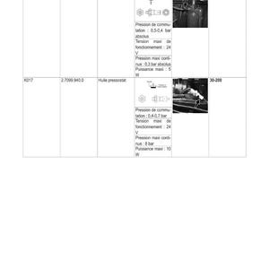 May include: Electrical schematics diagram with French labels. The image shows technical drawings of components, including a filter and a pressure switch, with specifications and measurements.