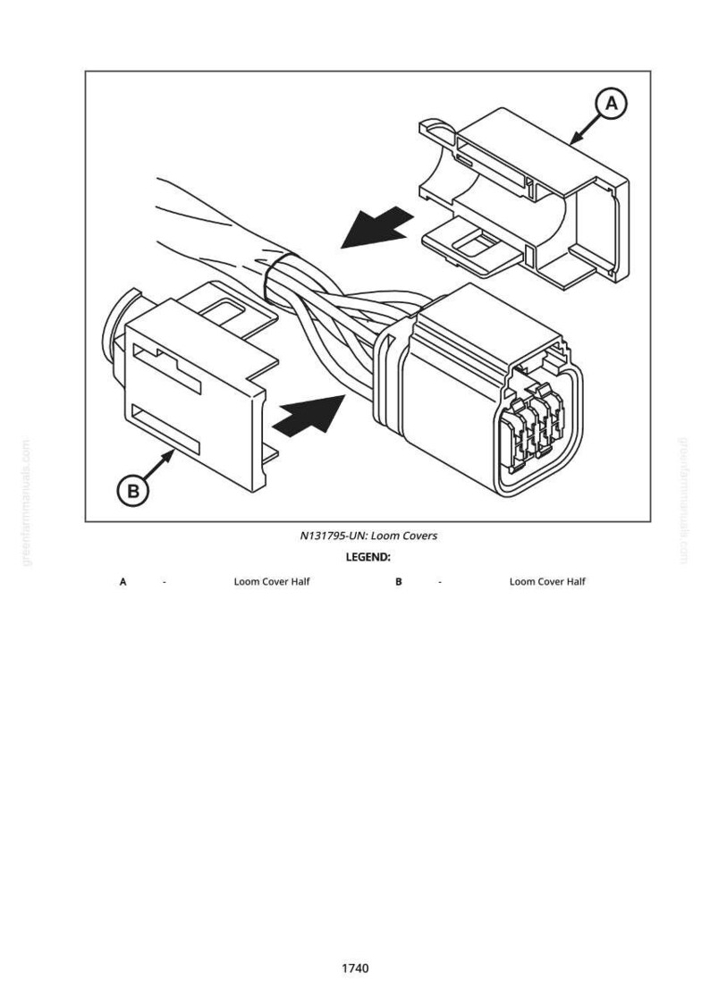 May include: Diagram of loom covers, featuring two halves and a connector with multiple wires. Arrows indicate assembly. Text includes "N131795-UN: Loom Covers" and "Loom Cover Half".