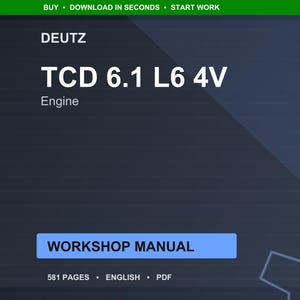 Deutz Tcd 6.1 l6 4v Engine Workshop Manual PDF | Service Repair | Instant Download image 1