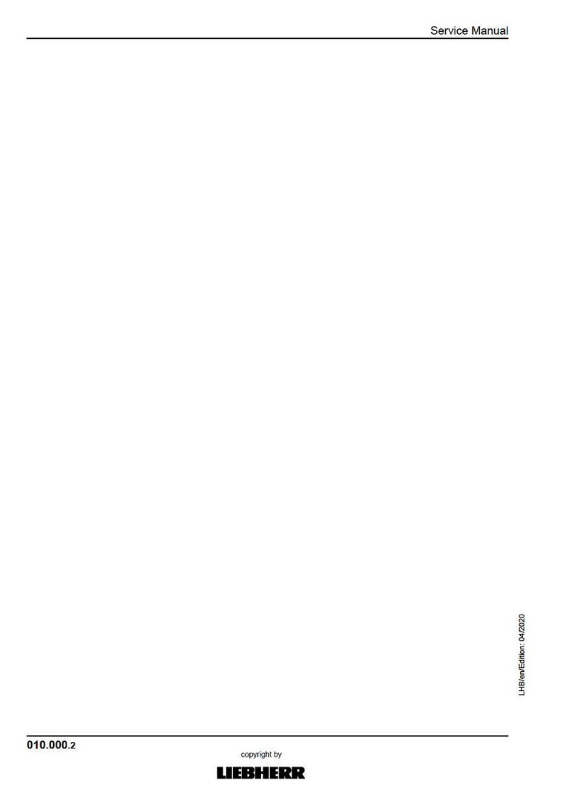 May include: A white service manual with the text "Service Manual" at the top. The bottom of the page includes the document number "010.000.2" and the copyright information for LIEBHERR.