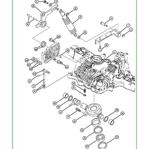 May include: An exploded diagram of the Swash Plate and Neutral Centering Assembly X590, with various mechanical components labeled A through Z and aa through ag. The image includes text indicating the component location.