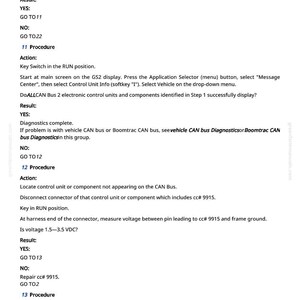 May include: A page from a manual with diagnostic instructions. Text includes steps for voltage measurement, connector identification, and troubleshooting procedures. The page is white with black text and includes the number 365.