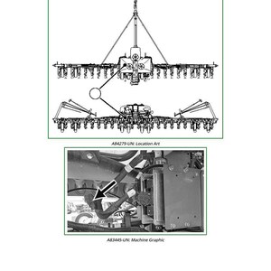 Op de afbeelding: Diagram van een XF99 - MTG zekeringconnector, met een gedetailleerde illustratie en een machinegrafiek. Het diagram toont de structuur en locatie van de connector. De afbeelding bevat de tekst "A84279-UN: Location Art" en "A83445-UN: Machine Graphic".