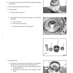 May include: Technical diagram illustrating the disassembly and assembly of a center final drive and plate. The image includes detailed steps, labeled parts, and diagrams for mechanical repair and maintenance. Text includes "DISASSEMBLY AND ASSEMBLY" and "HM400-1L".