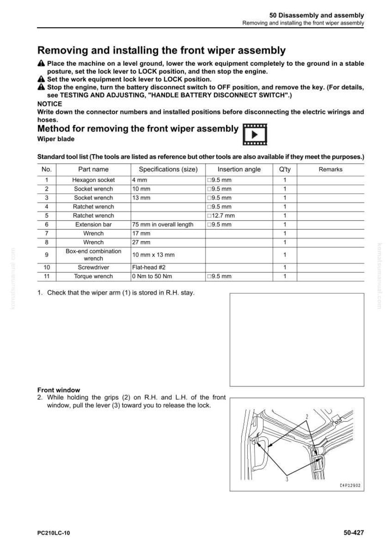 Pode incluir: Um diagrama t&eacute;cnico detalhado com instru&ccedil;&otilde;es para remover e instalar um conjunto de limpador de para-brisa dianteiro. O documento inclui uma lista de ferramentas padr&atilde;o com especifica&ccedil;&otilde;es, &acirc;ngulos de inser&ccedil;&atilde;o e quantidades. O texto inclui as etapas e um diagrama do para-brisa.
