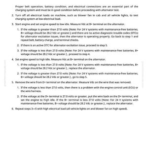 May include: A page from a manual with troubleshooting steps for an alternator. The text includes instructions on checking voltage, connections, and battery charge. The page has a white background with black text and the number 771 at the bottom.
