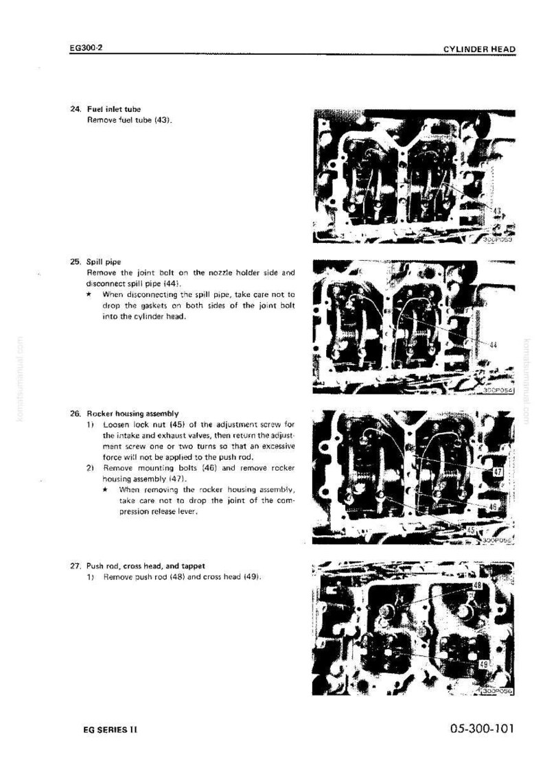 Komatsu EG-serie II motor servicehandbok reparation verkstad PDF bild 10