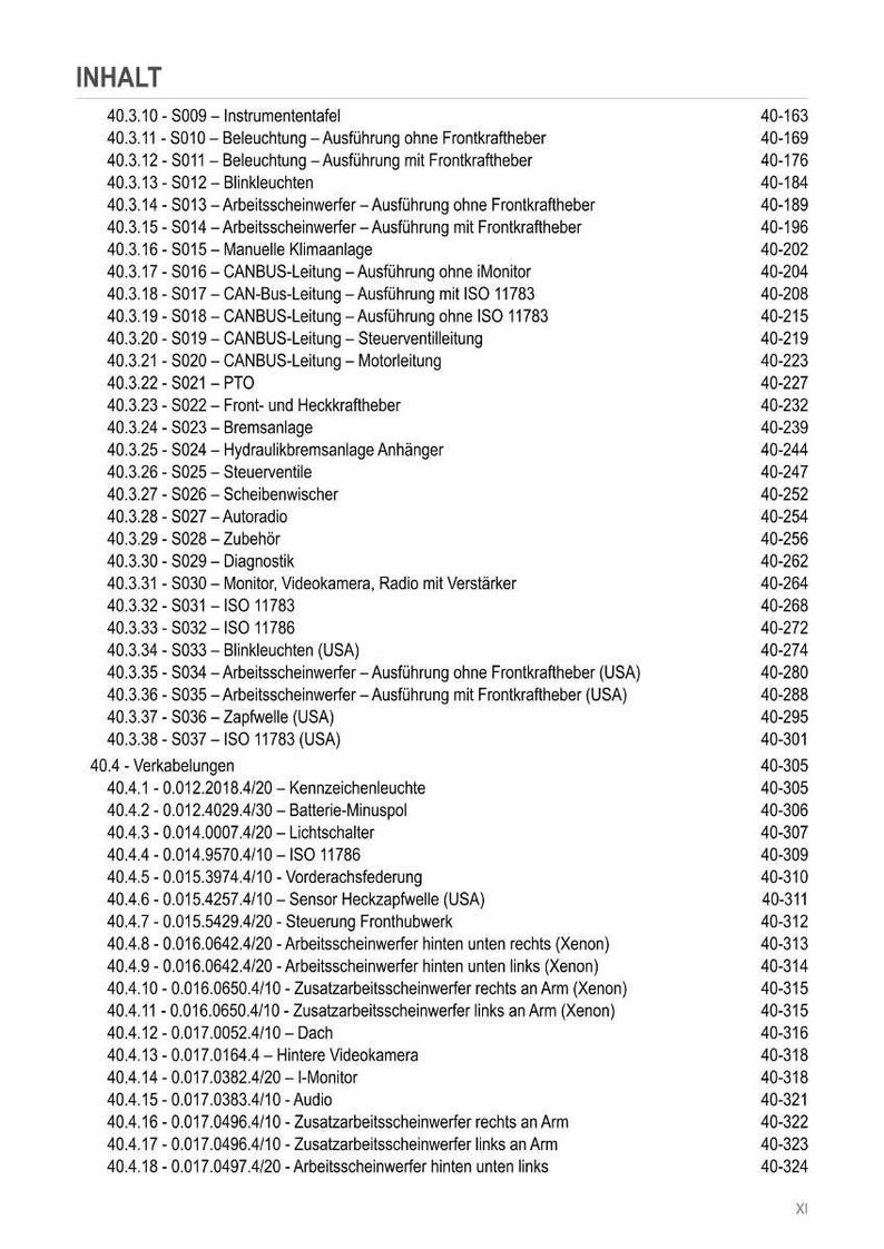 May include: A detailed table of contents in German, listing various components and systems with corresponding page numbers. Includes sections on lighting, CANBUS lines, and electrical components. The document is a technical manual.