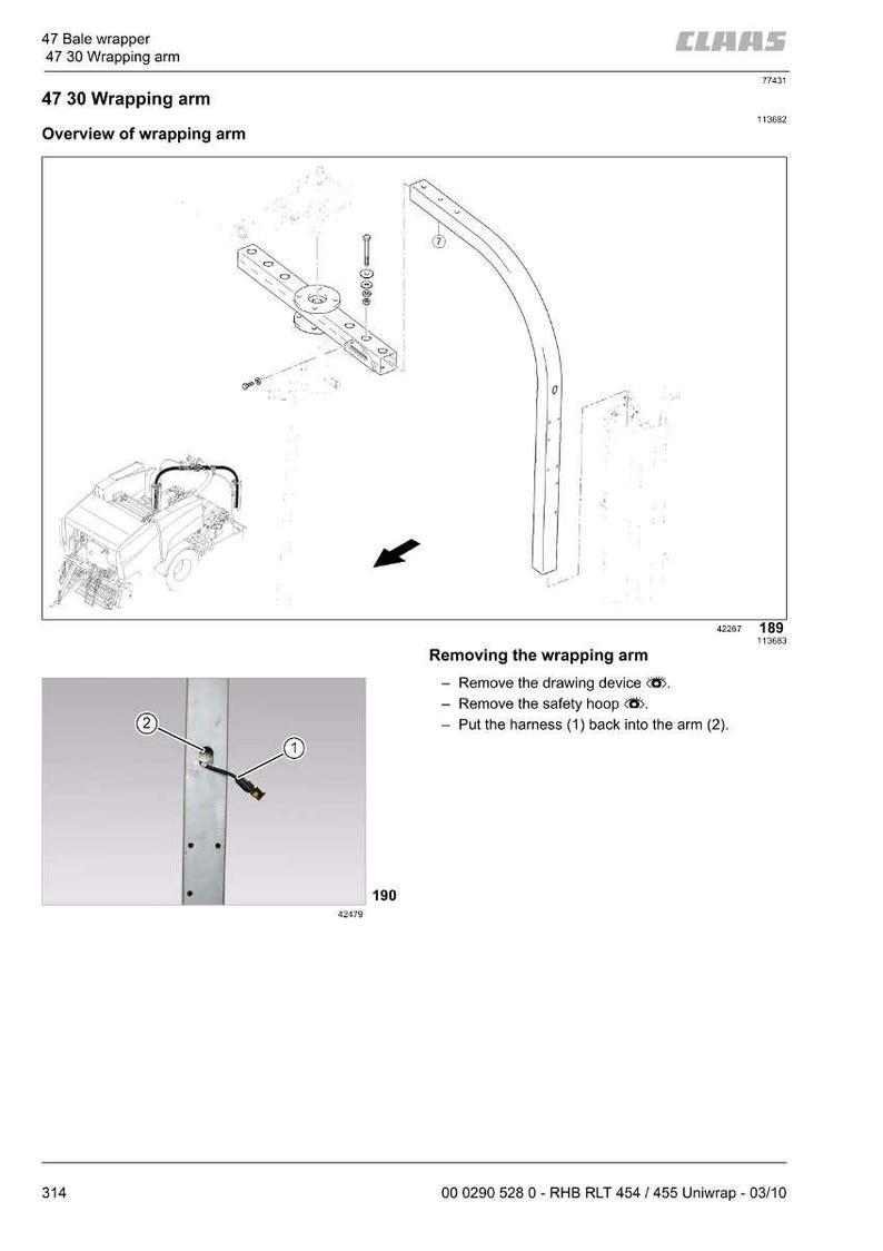 Claas Rollant 454 455 uniwrap Baler Repair Manual PDF | Service Workshop | Instant Download image 9