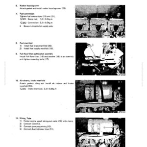 Puede incluir: Una p&aacute;gina de manual que detalla el desmontaje y montaje de una culata. El texto describe los pasos para las conexiones de combustible, los colectores de combustible y el cableado, acompa&ntilde;ado de diagramas y n&uacute;meros de pieza.