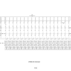 Puede incluir: Un diagrama esquem&aacute;tico detallado sobre un fondo blanco, que muestra una compleja red de l&iacute;neas, cuadros y etiquetas. El diagrama incluye texto como "A75982-UN: Schematic" y "1113".