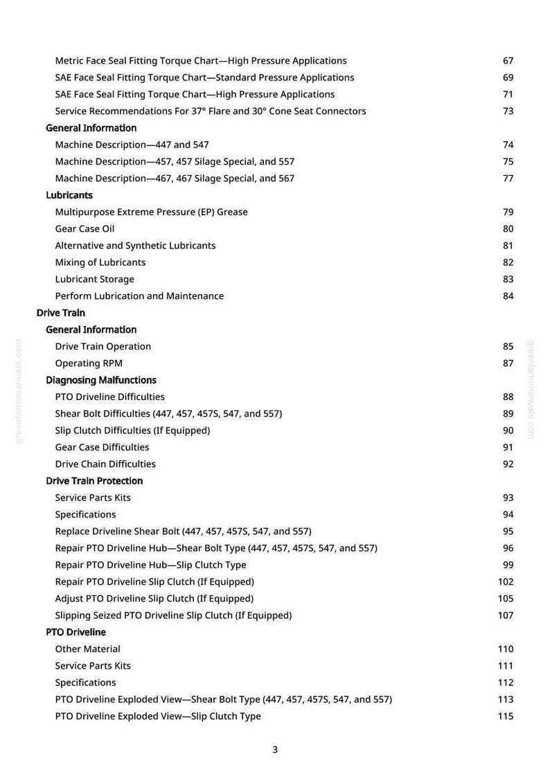 John Deere 447 457 467 547 557 567 Silage Special Baler Repair Manual PDF | Service Workshop | Instant Download image 5