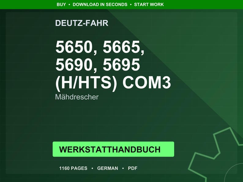 Deutz-Fahr 5650H 5660h 5660hts 5665hts 5690h 5690hts 5695hts com3 Combine Workshop Manual PDF | Service Repair | Instant Download image 1